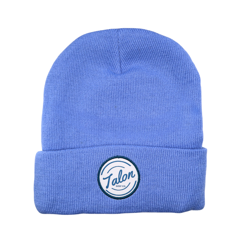 Blue Knit Beanie w/ White Talon Circle Logo