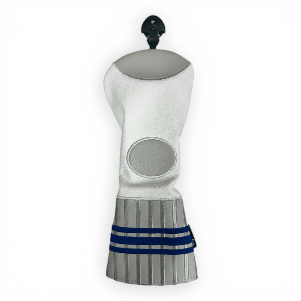 Sock Fairway Headcover – Premium Faux Leather Fairway Wood Cover – Elastic Fit – Blue Stripe