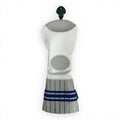 Sock Fairway Headcover – Premium Faux Leather Fairway Wood Cover – Elastic Fit – Blue Stripe