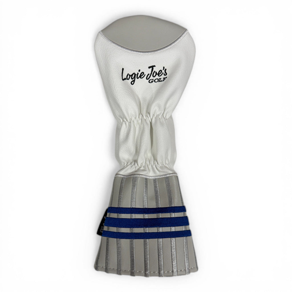 Sock Fairway Headcover – Premium Faux Leather Fairway Wood Cover – Elastic Fit – Blue Stripe