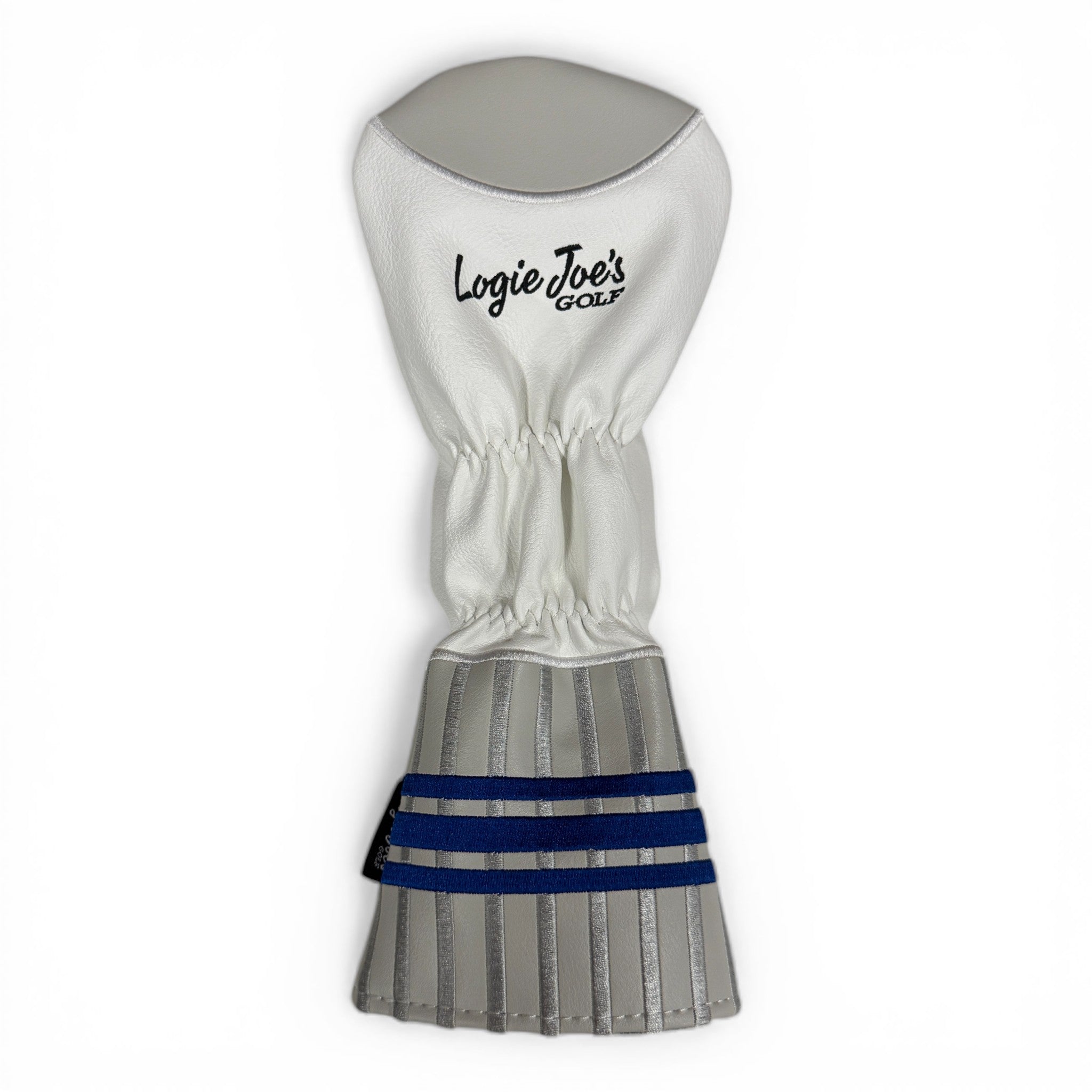 Sock Fairway Headcover – Premium Faux Leather Fairway Wood Cover – Elastic Fit – Blue Stripe